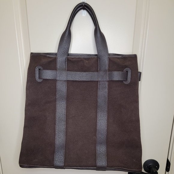 Hermes Petite Saint-Tule PM BROWN Tote Bag Canvas Leather K Engraved - Picture 3 of 16